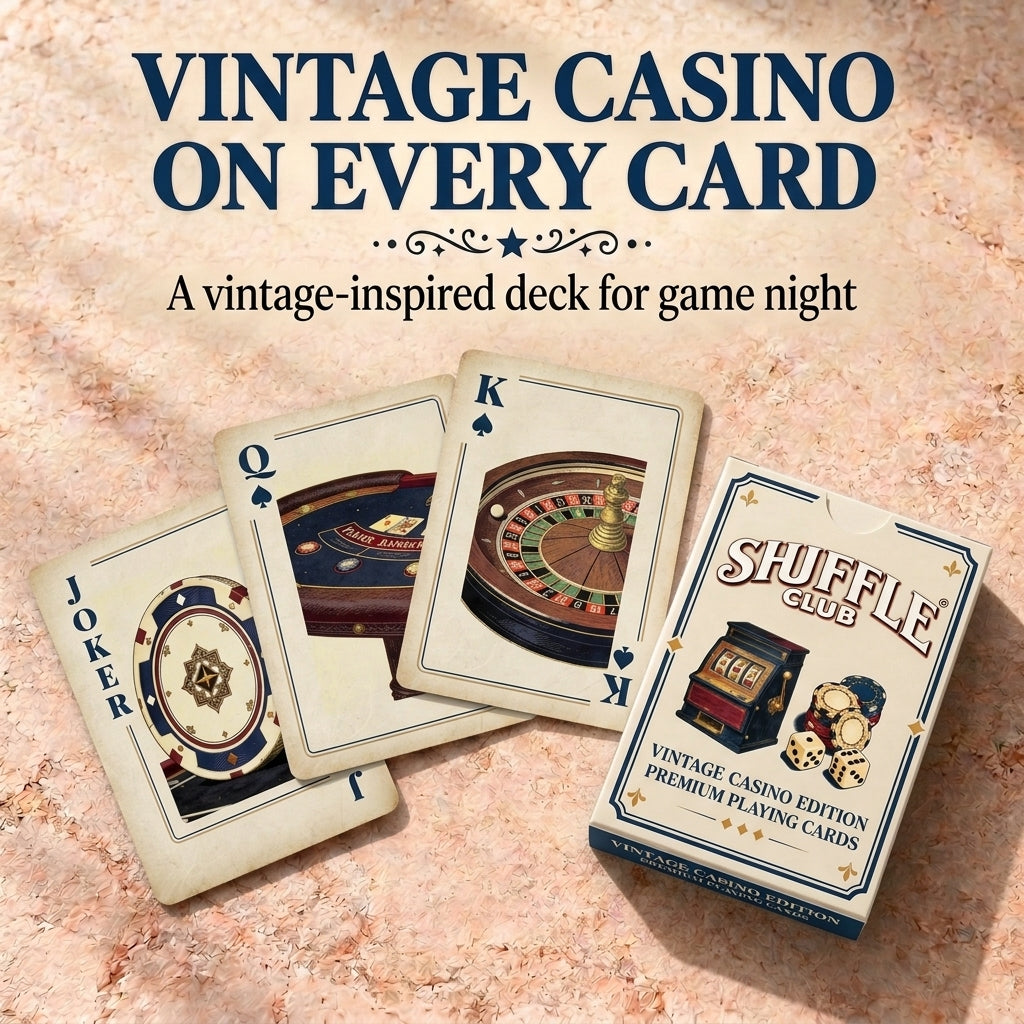 The Vintage Casino Playing Cards – Premium Poker Card Deck with Classic Casino-Inspired Design – Stylish Playing Cards for Poker, Blackjack, Game Nights & Gifts (Pack of 1)