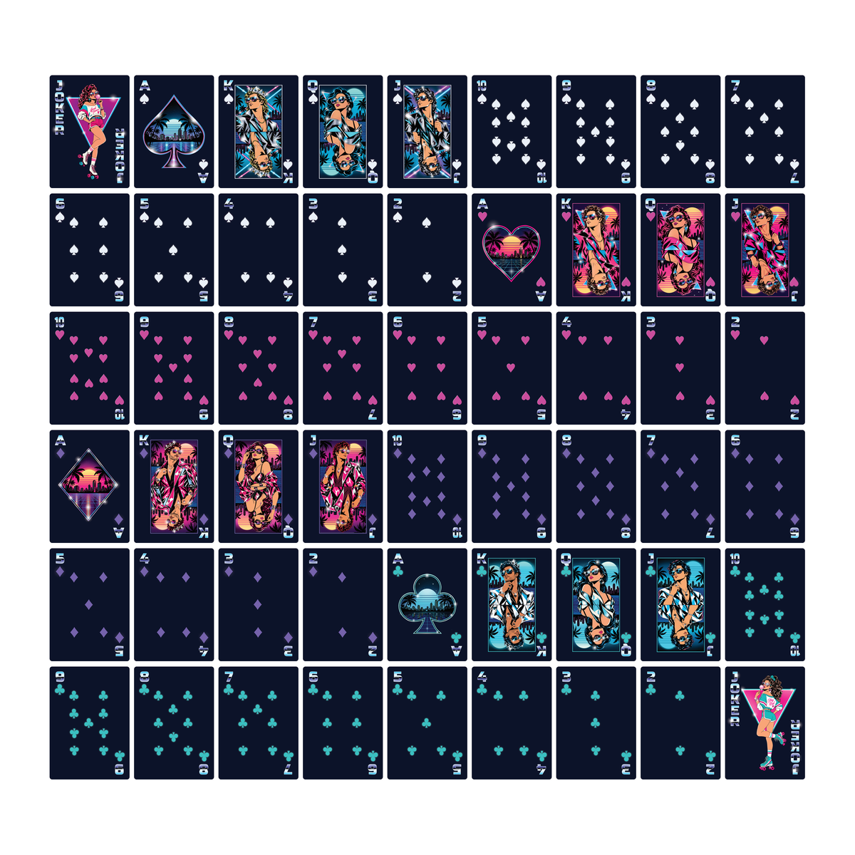 Retro 80s Edition Playing Cards – Neon-Inspired Poker Deck for Game Nights & Gifts