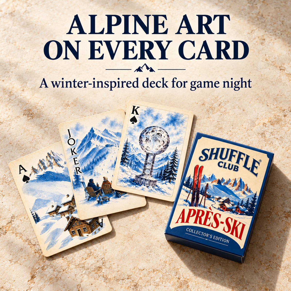 The Apres-Ski Premium Playing Cards – Collector’s Edition Ski-Inspired Card Deck – Stylish Playing Cards for Game Nights, Rummy, Crazy Eights & Everyday Play (Pack of 1)