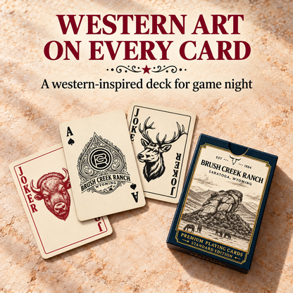 Brush Creek Ranch Playing Cards | Western Playing Card Deck | Wyoming Ranch Gift | Cowboy Card Deck | Premium Standard Edition Cards