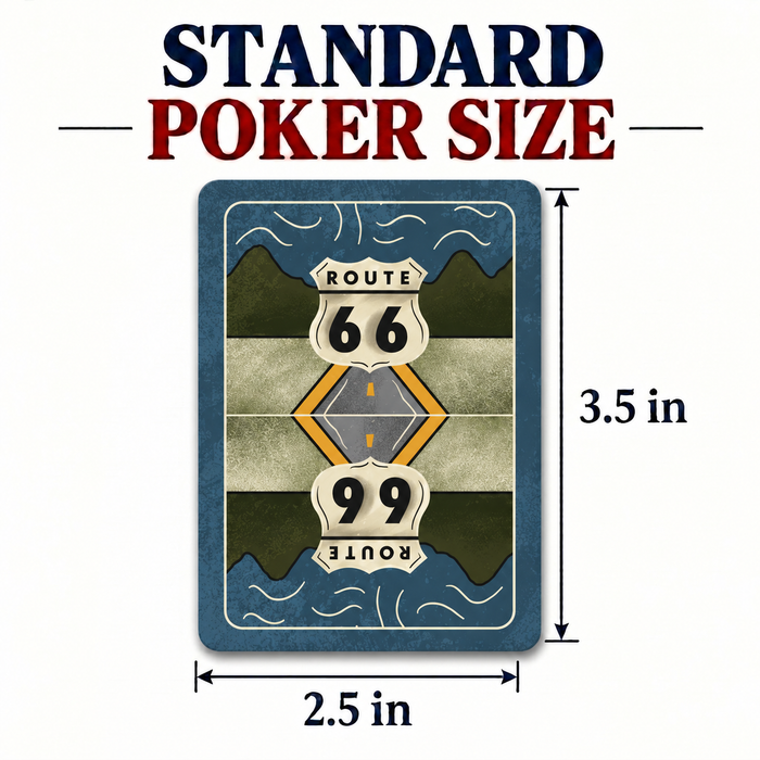 Shuffle Club Co. Route 66 Edition Premium Playing Cards – The Mother Road Card Deck – Route 66 Playing Cards for Poker, Rummy, Game Nights, Travel, Gifts & Collectors (Pack of 1)
