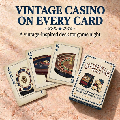 The Vintage Casino Playing Cards – Premium Poker Card Deck with Classic Casino-Inspired Design – Stylish Playing Cards for Poker, Blackjack, Game Nights & Gifts (Pack of 1)