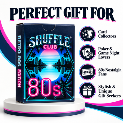 Retro 80s Edition Playing Cards – Neon-Inspired Poker Deck for Game Nights & Gifts