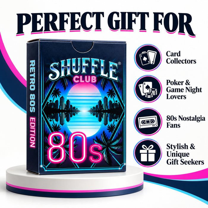 Retro 80s Edition Playing Cards – Neon-Inspired Poker Deck for Game Nights & Gifts