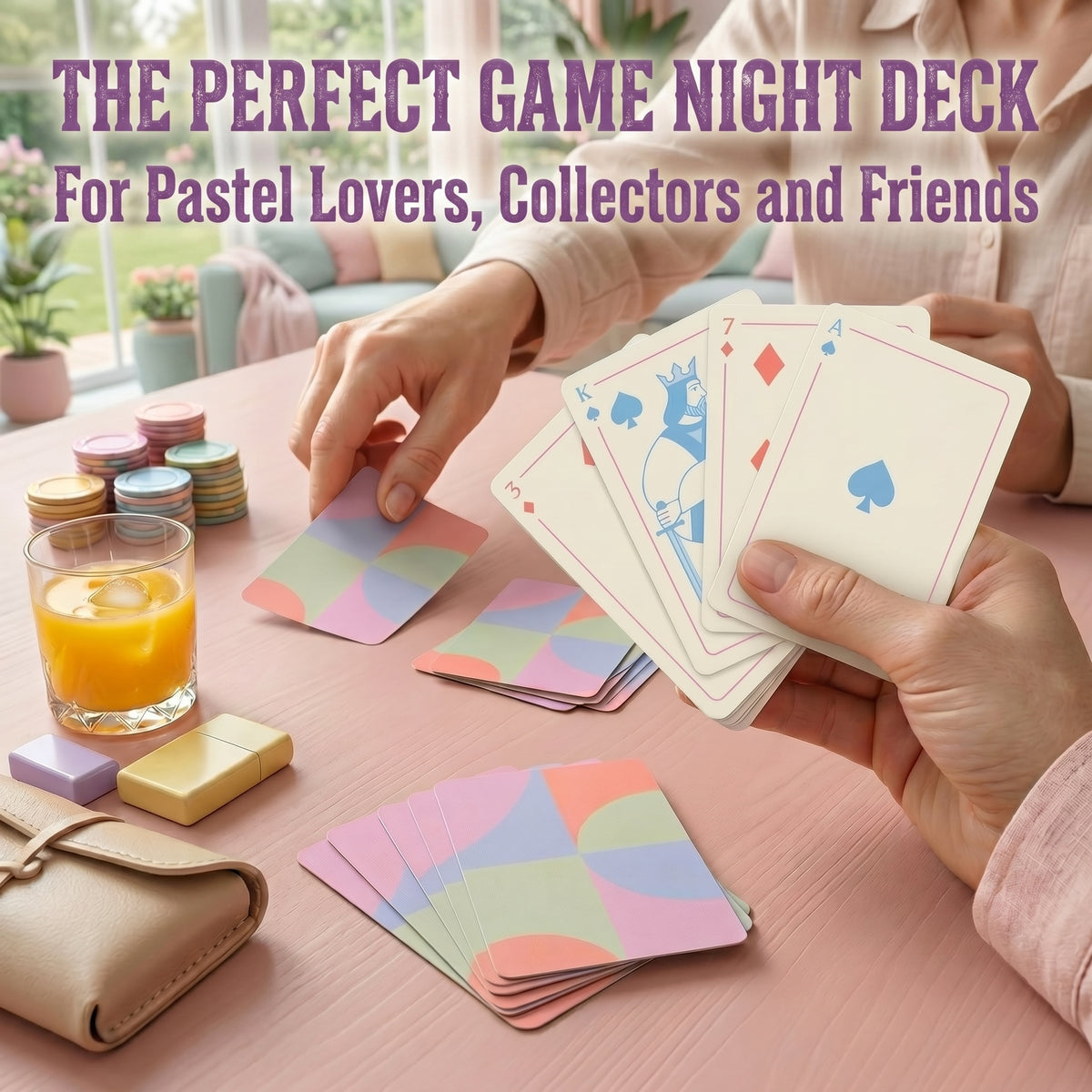 Shuffle Club Jumbo Pastel large print playing cards view 3