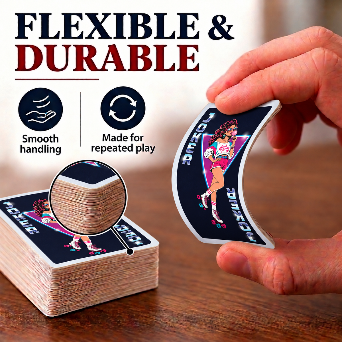 Retro 80s Edition Playing Cards – Neon-Inspired Poker Deck for Game Nights & Gifts