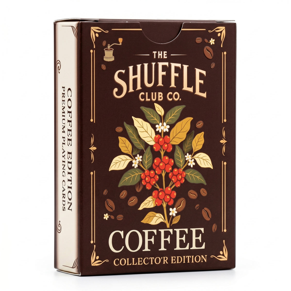 Shuffle Club Coffee Playing Cards café-themed deck box and cards