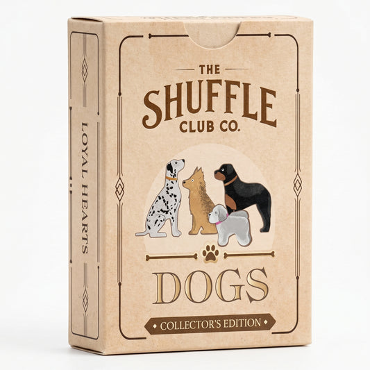 Shuffle Club Dog Playing Cards illustrated dog breeds deck box